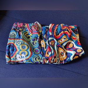 2-Pack Secret Scientist Psychedelic Shorts Matching Pair Music Festival Wear EDM